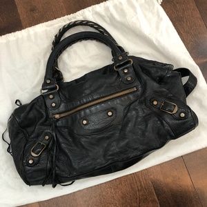 BALENCIAGA black twiggy bag with shoulder strap